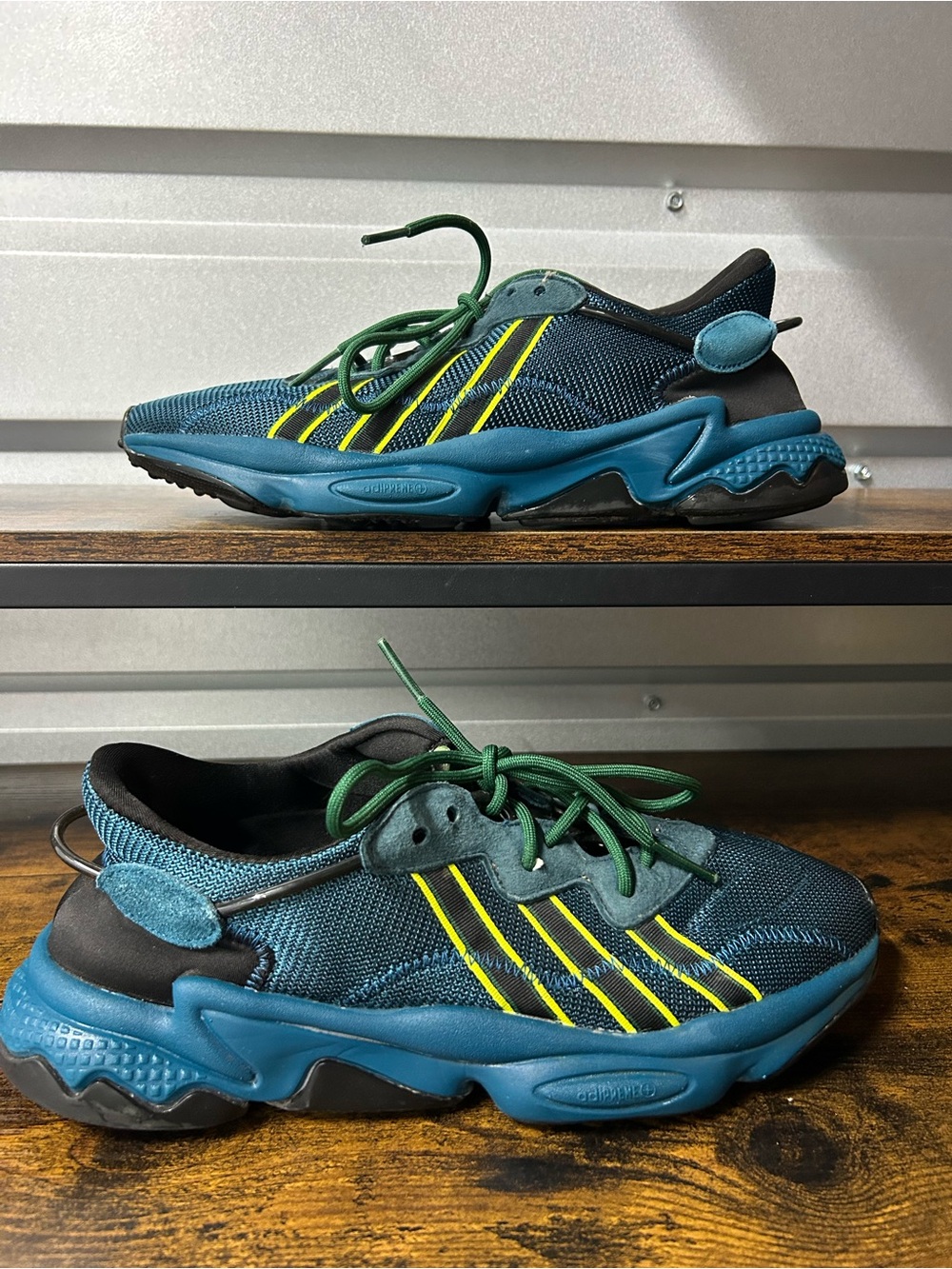 Adidas King Push T Ozweego Teal Yellow Athletic Shoes Men Size 9.5
